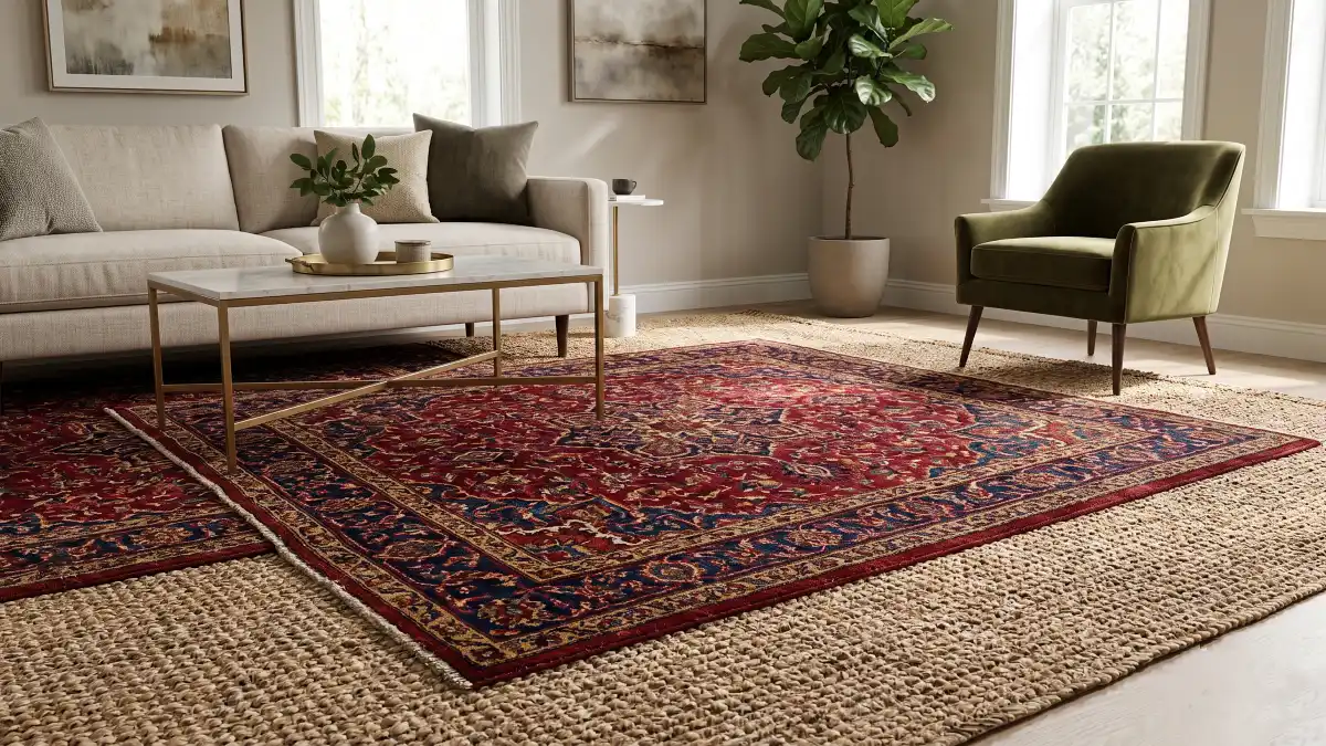 How to Layer Rugs in a Living Room for a Designer Look