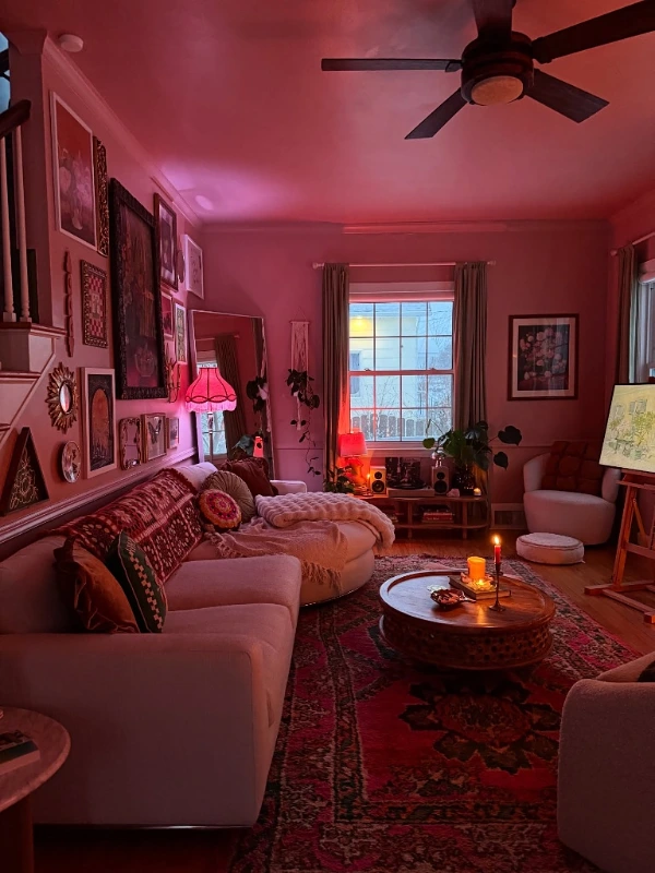 Moody Pink Hues and Boho Style