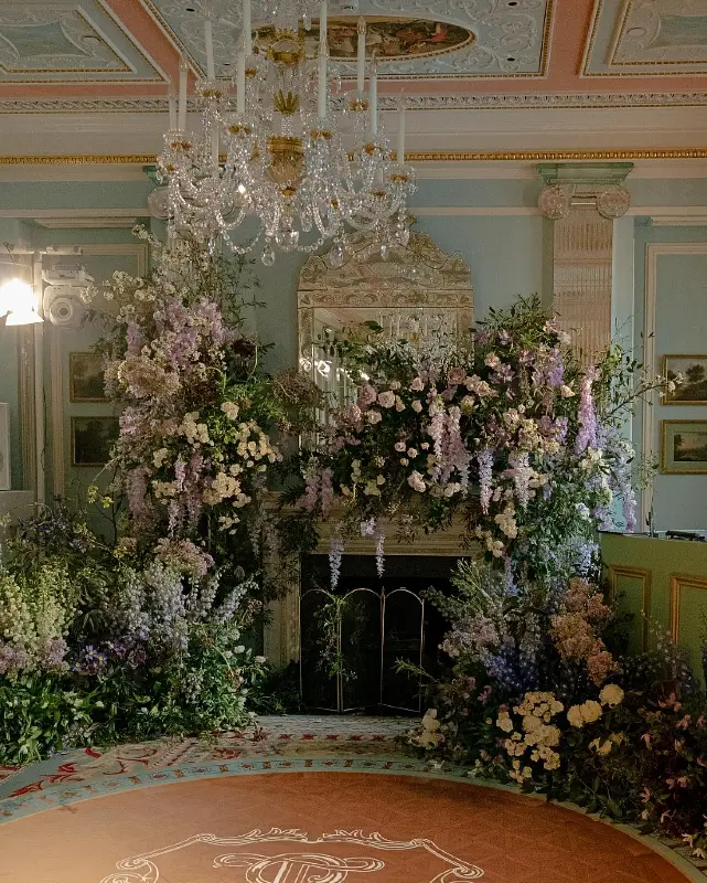 Grand Floral Fireplace Display