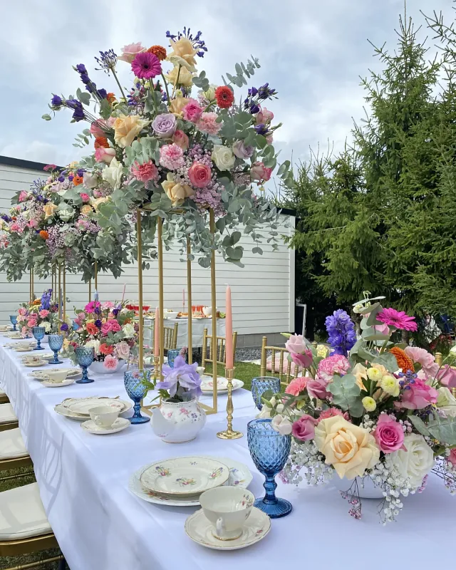 Vibrant Outdoor Tea Table