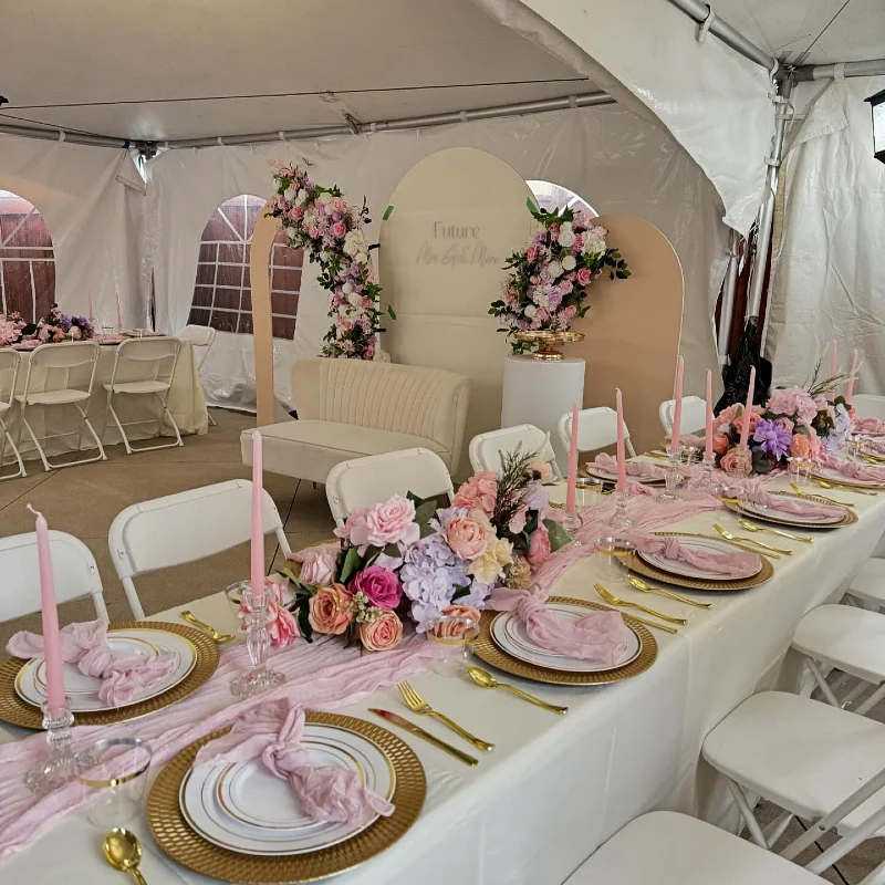 Pink Gauze Table Runner