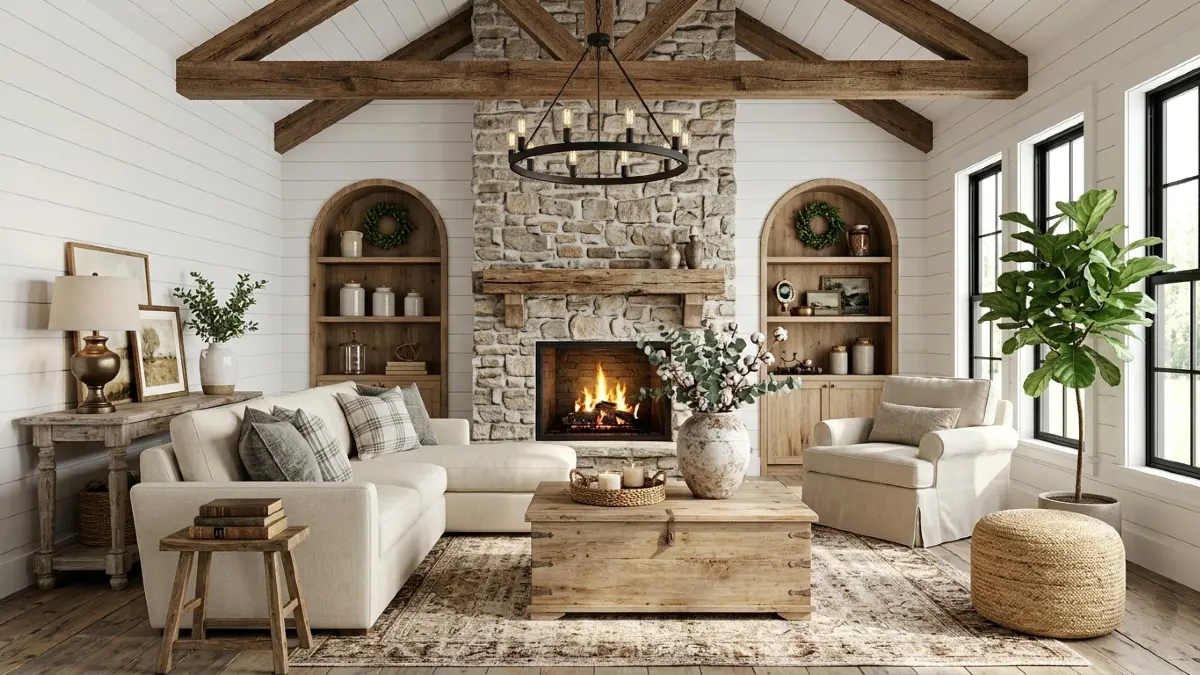 Farmhouse Living Room Ideas You Can Copy on Any Budge