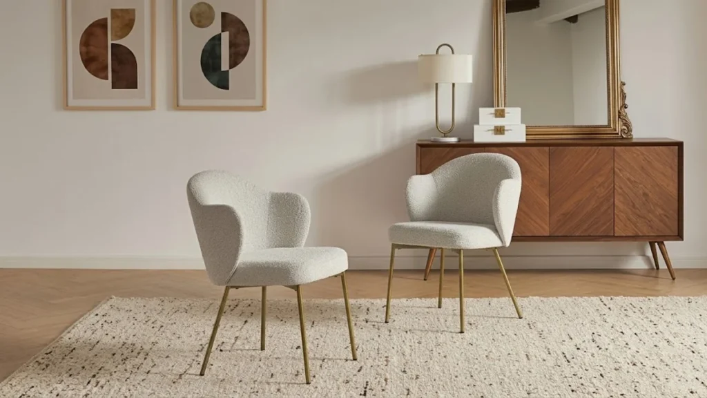 White Boucle Seating