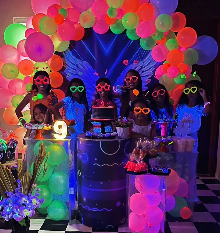 Glowing Glasses Group Photo Backdrop