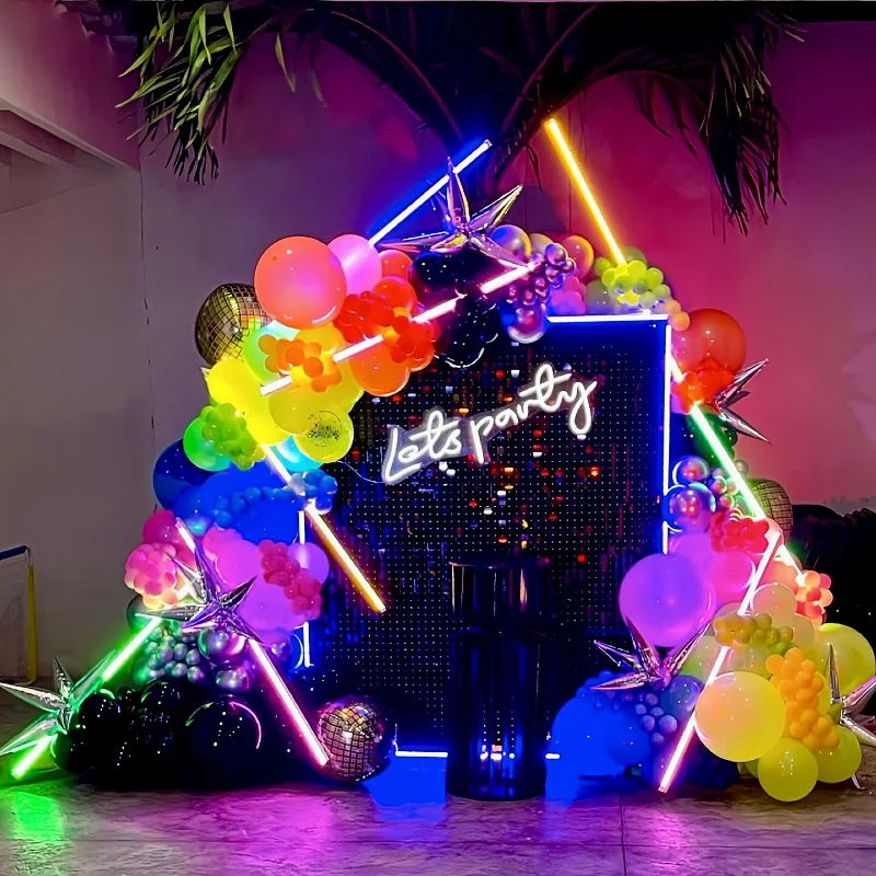 Geometric Neon Tube Frame Backdrop