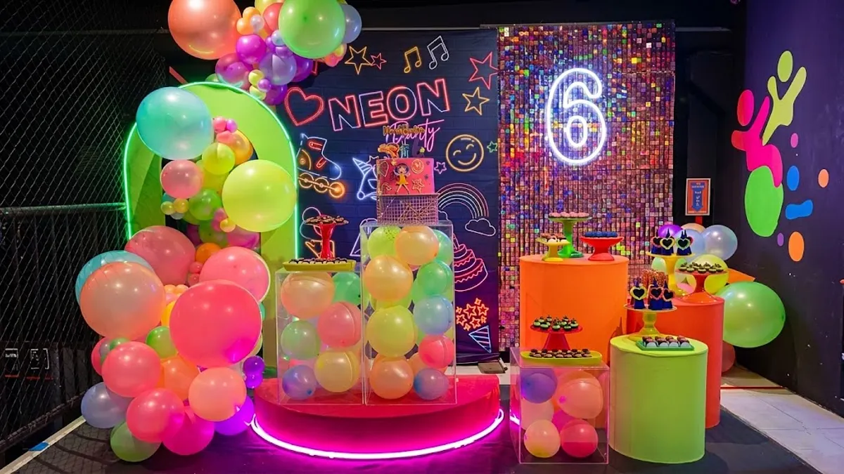 Neon Party Decor Ideas That Turn Any Room into an 80s Dance Floor