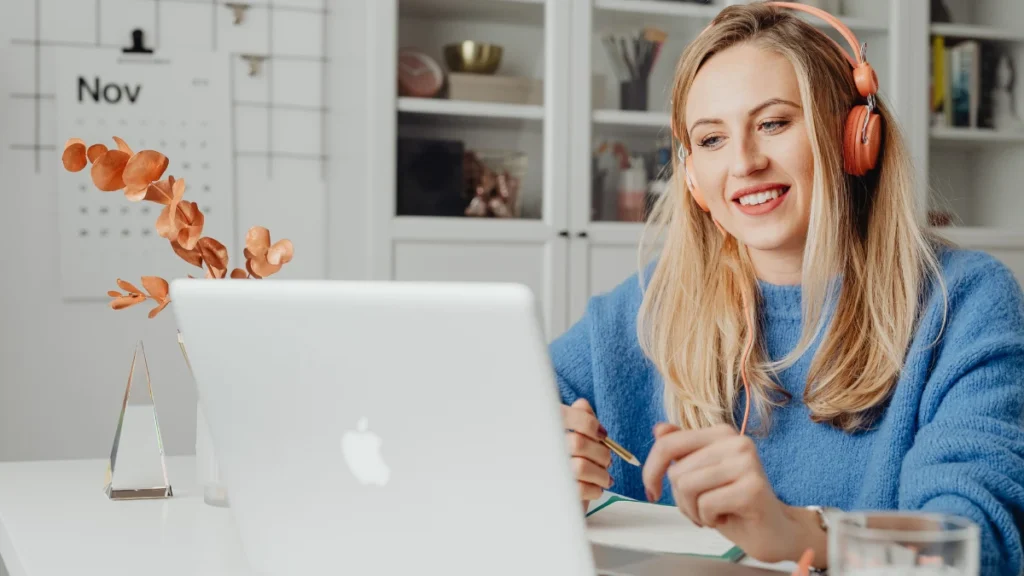 female working on laptop