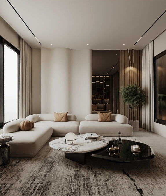 Sculptural Curved Wall Architecture