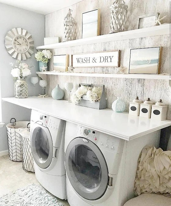 Coastal Style Floating Shelves