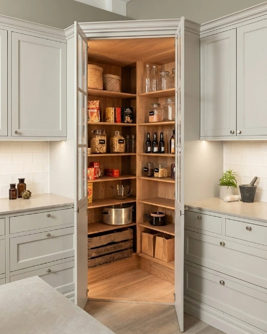 Custom Corner Larder Cabinet
