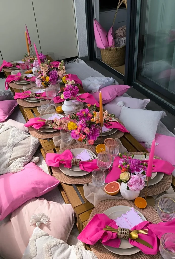 Bold Pink Boho Pallet Picnic