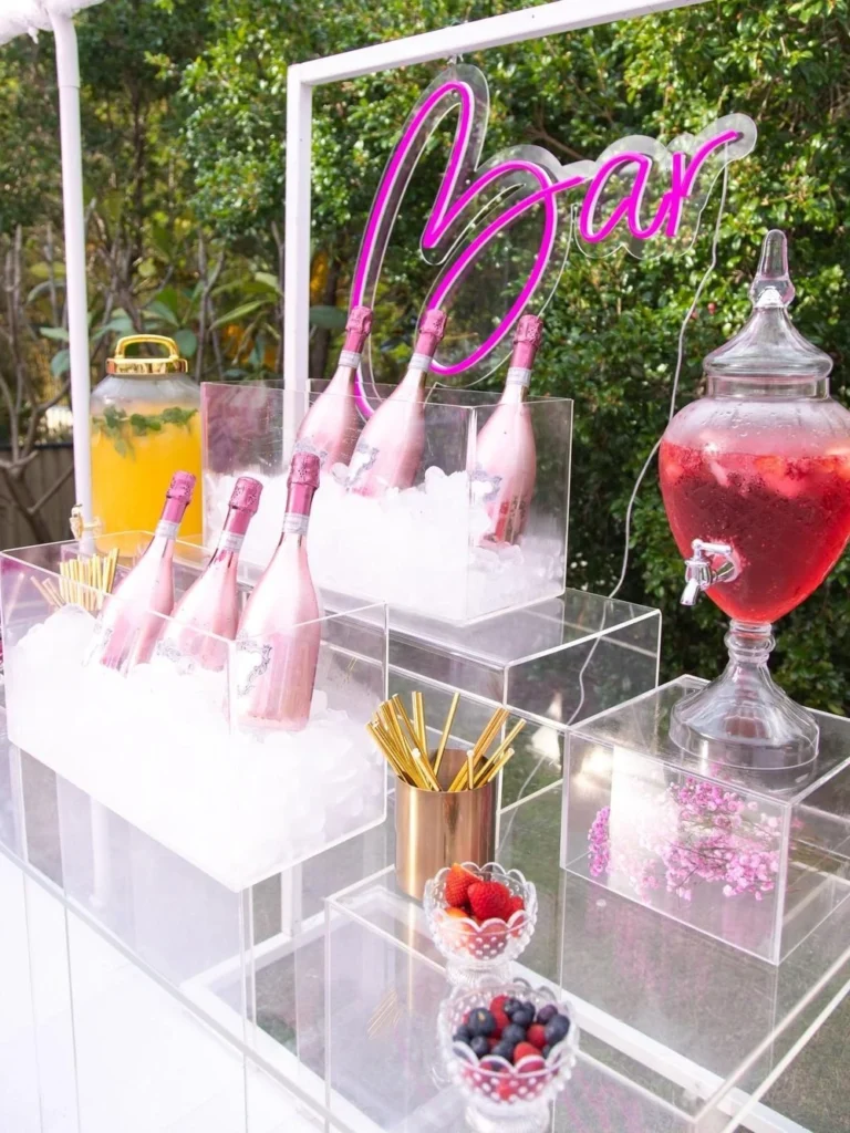 Champagne Bar with Neon Sign