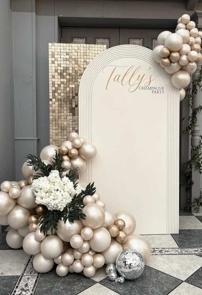 Champagne Party Arch Backdrop
