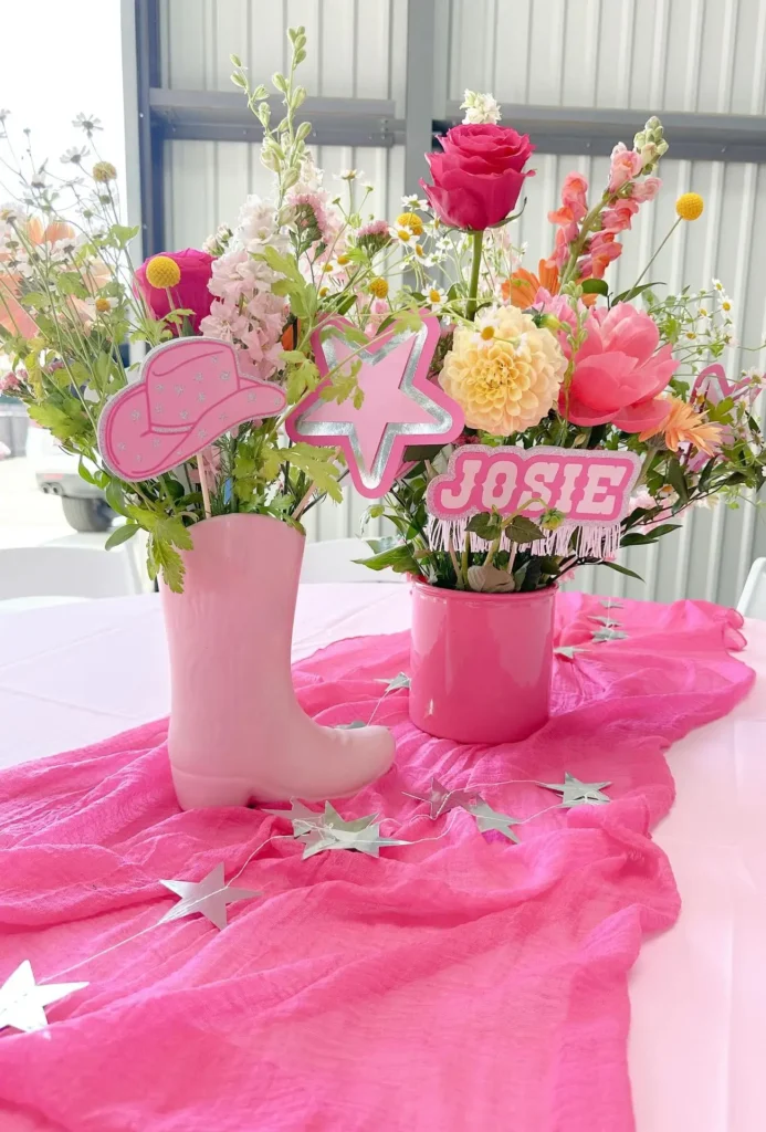 Cowboy Boot Vase Floral Centerpiece