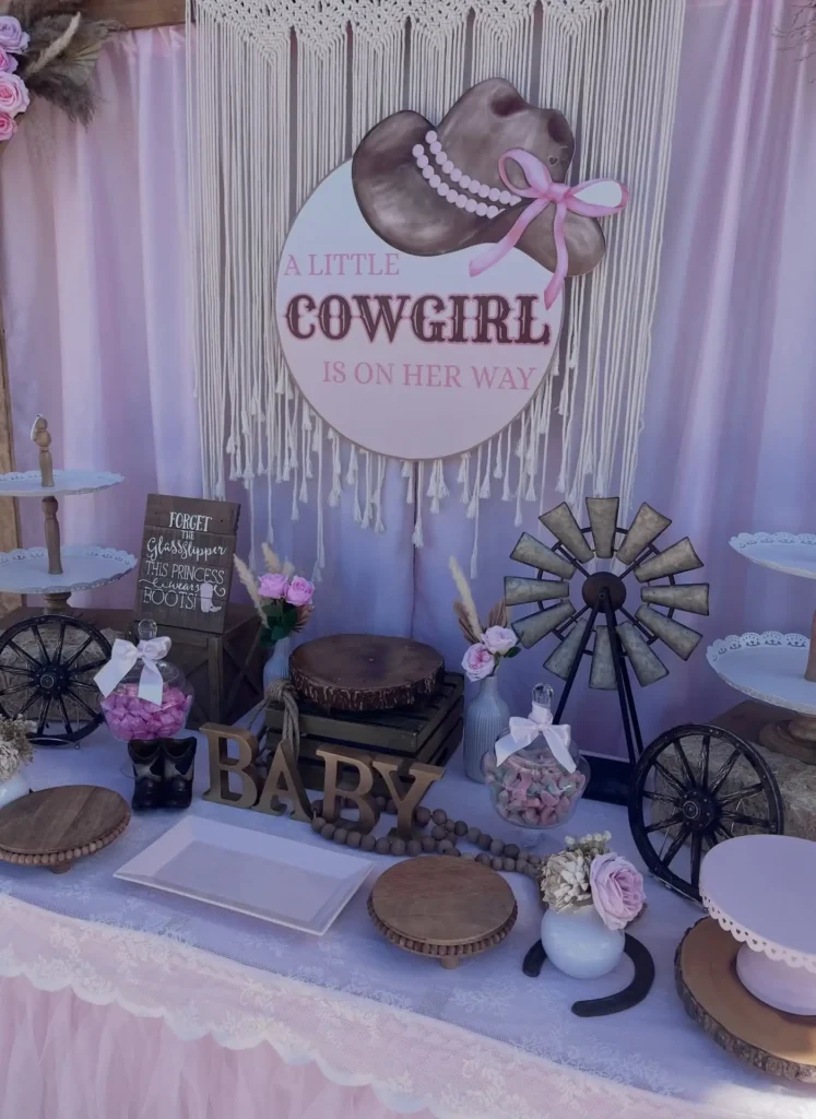 Cowgirl Baby Shower Table