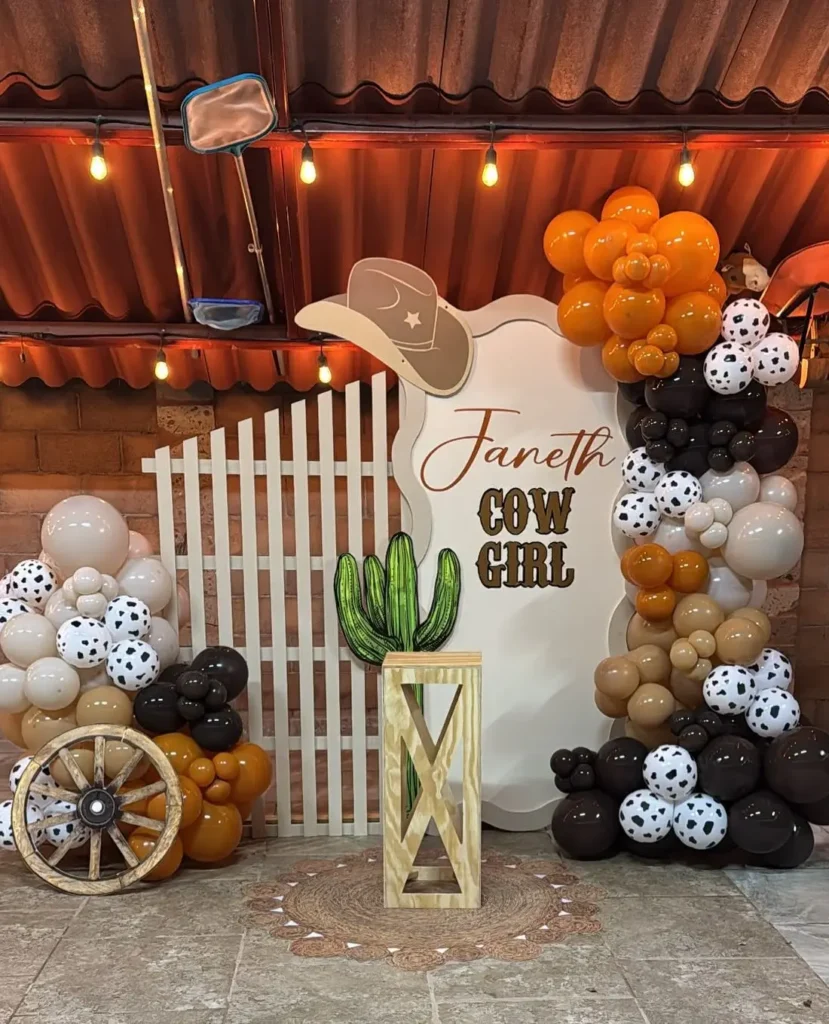 Cowgirl Balloon Garland Backdrop