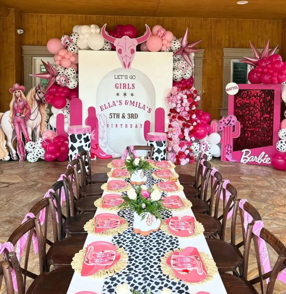 Cowgirl Barbie Birthday Party Setup