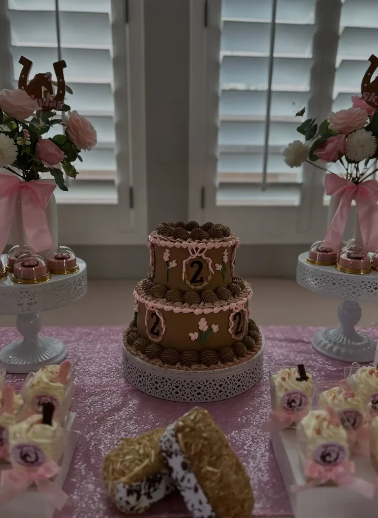 Cowgirl Birthday Cake Dessert Spread