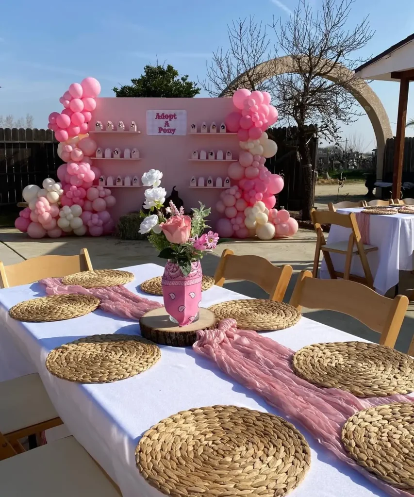 Favor Wall with Styled Guest Tables