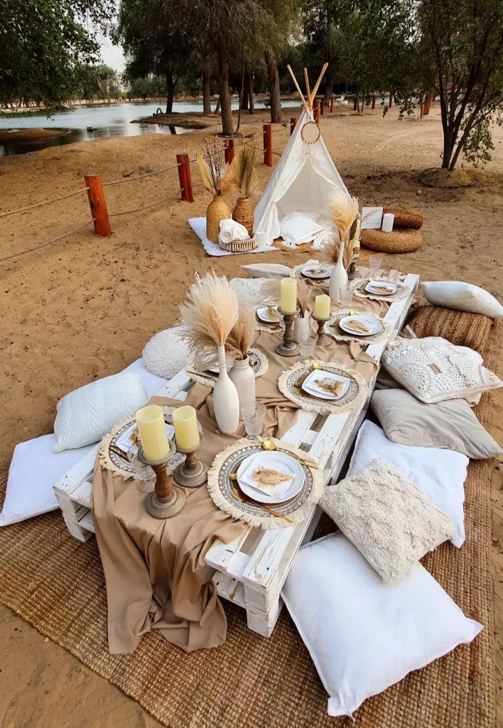 Pallet Table Boho Picnic Setup