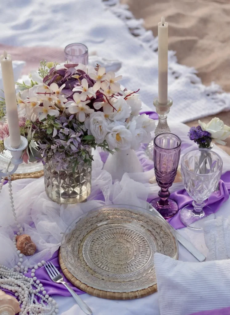 Purple & White Beach Picnic