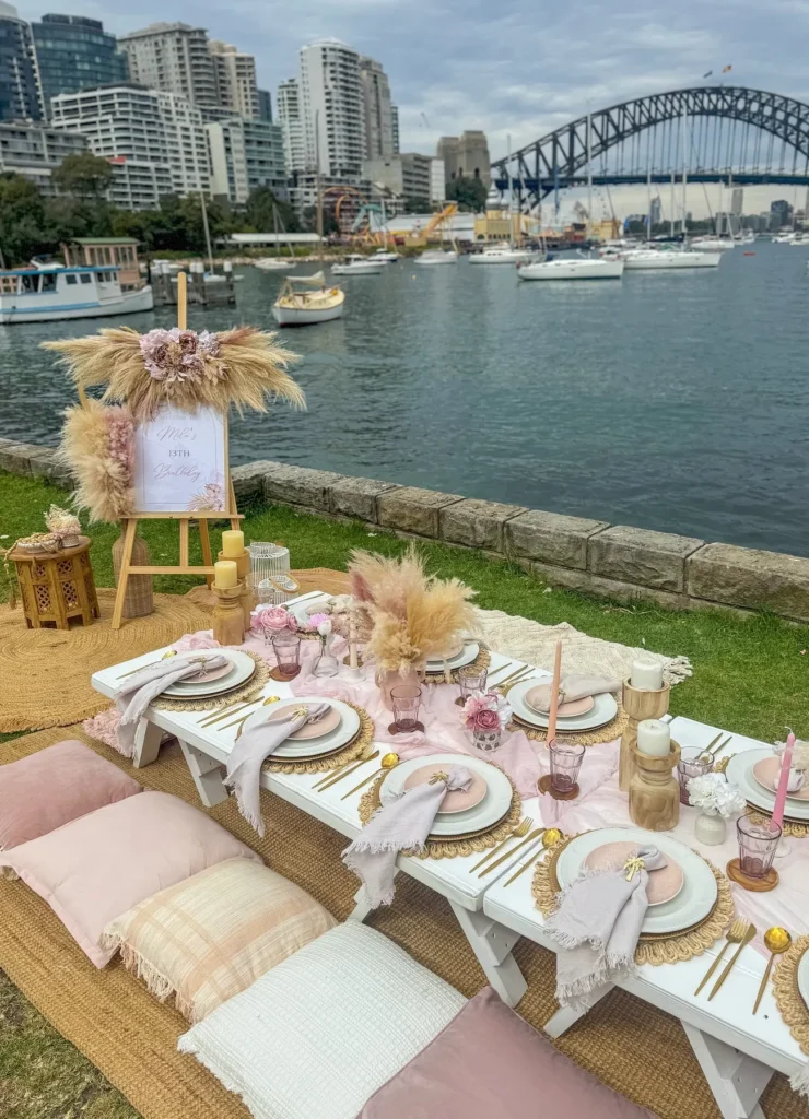Waterfront Boho Birthday Picnic