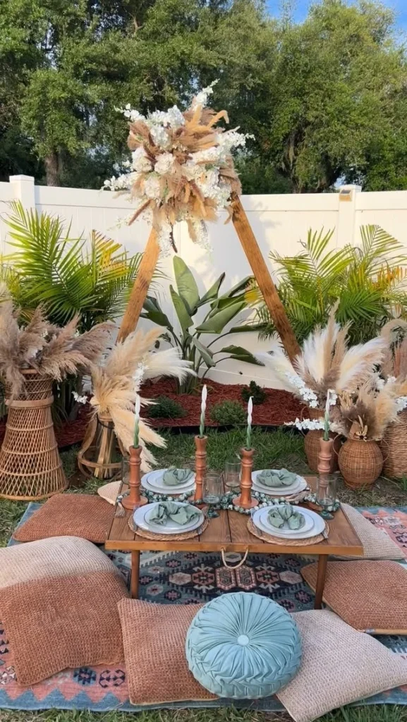 Wooden Triangle Arch Picnic