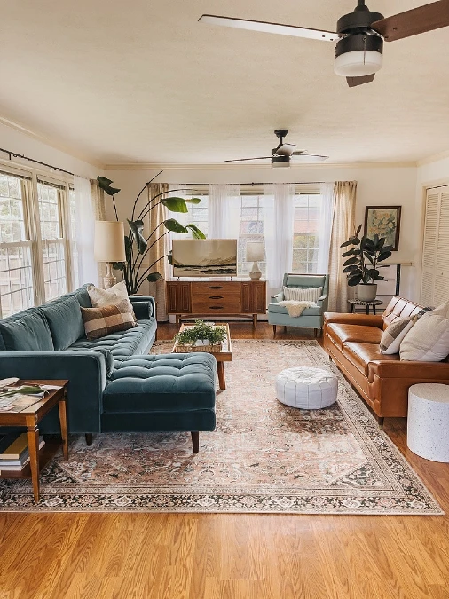 Perimeter Seating Layouts and Low Profile Poufs