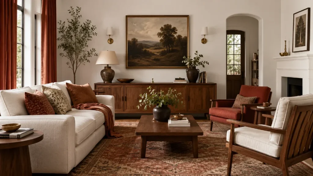 Use Textiles to Transition an All White Living Room