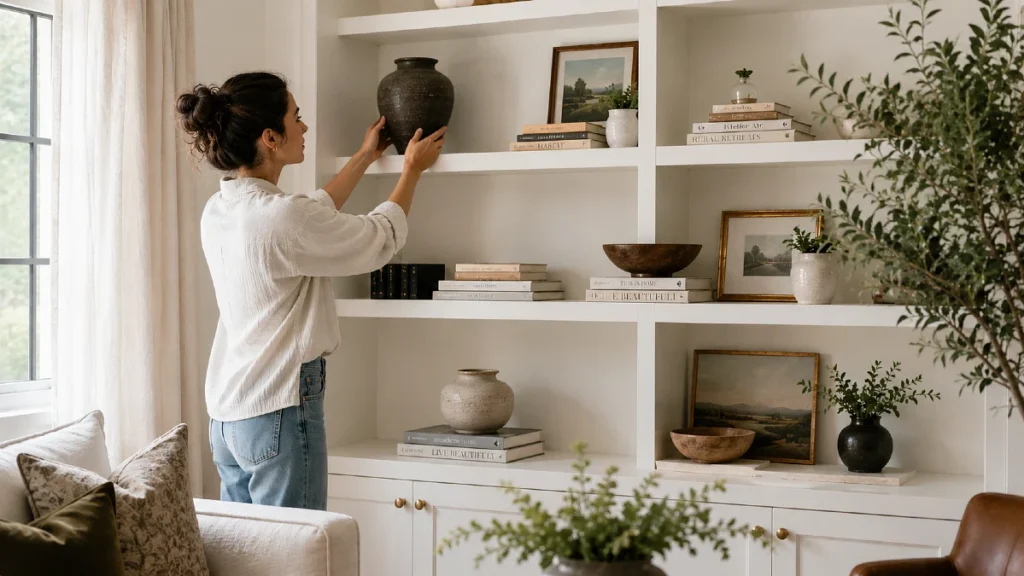 Bookshelf Styling Ideas Using the Z Pattern