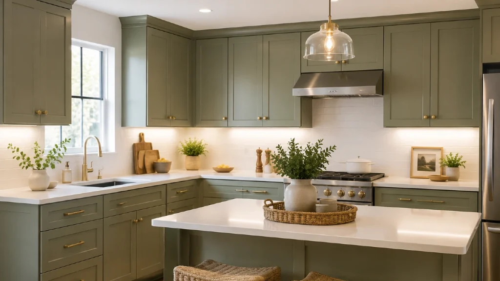 Finishing Touches for a Cheap Way to Update Kitchen Cabinets