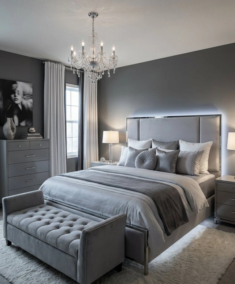 A Glamorous Silver and Greige Suite