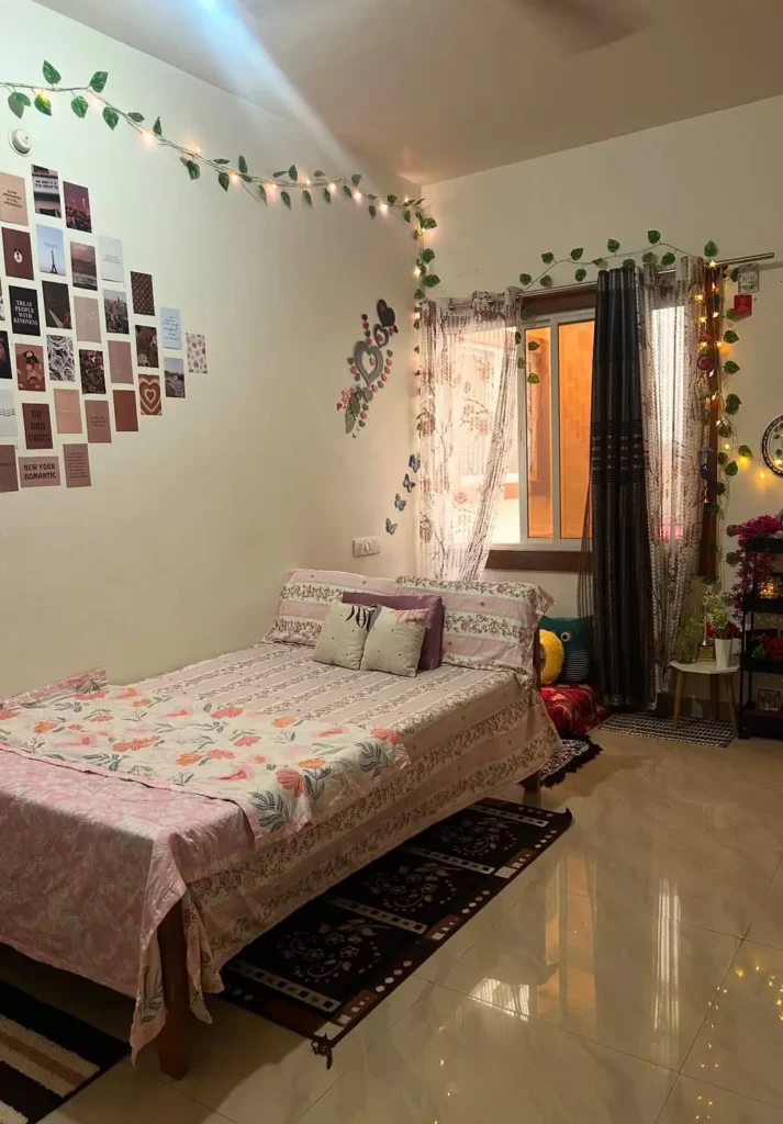 Asymmetrical Photo Wall And Trailing Vines
