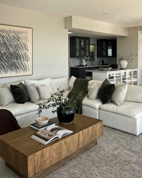 Balancing Open Plans With Wood And Olive