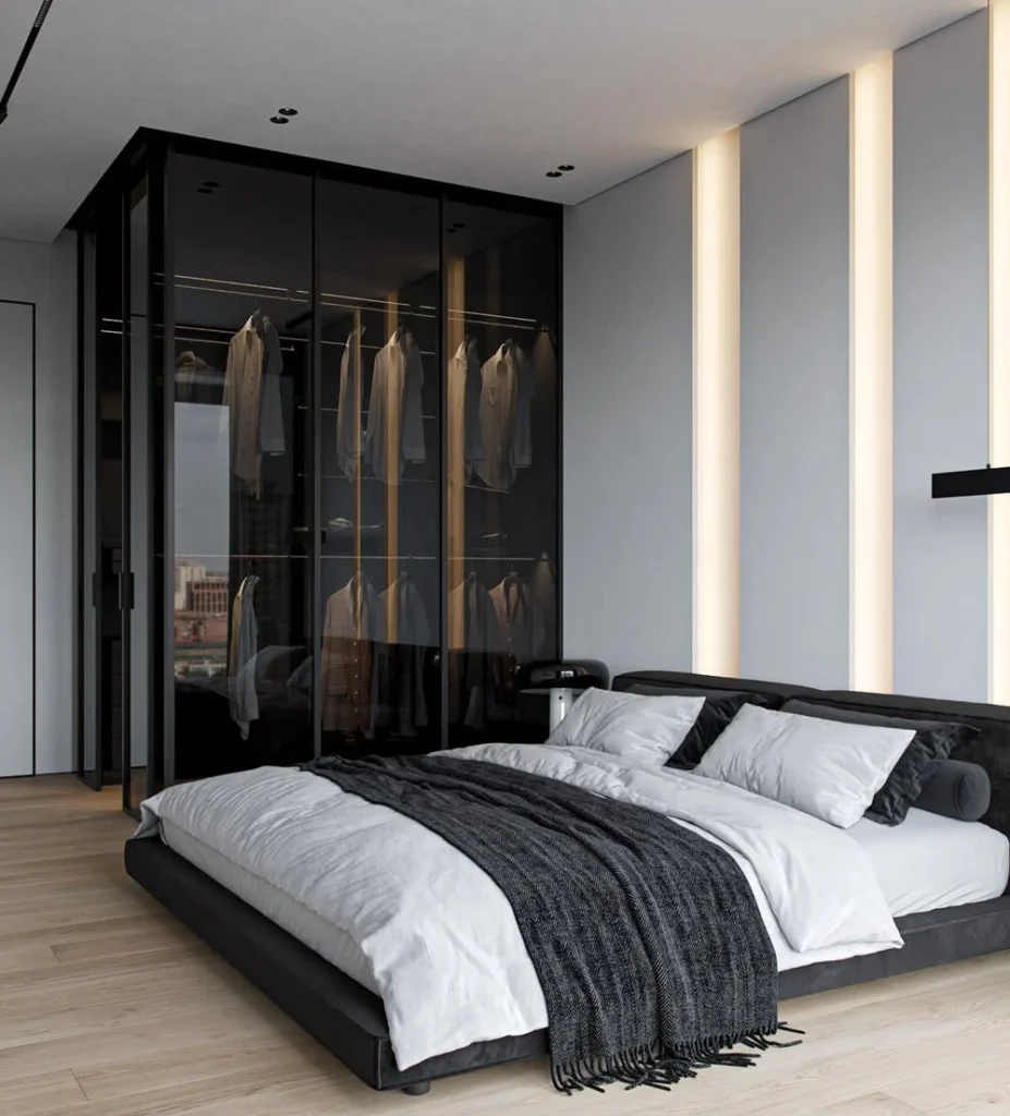 Black Glass Wardrobe