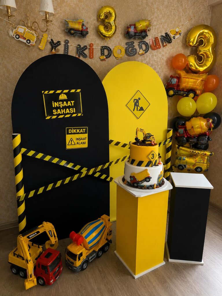Black and Yellow Construction Site