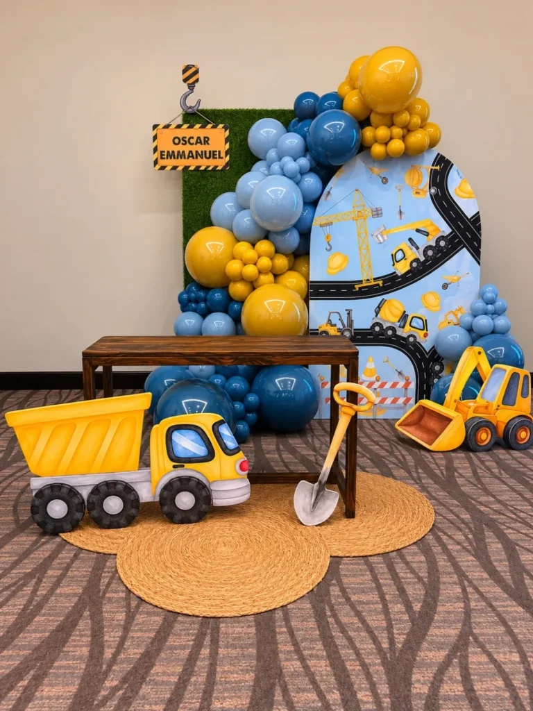 Blue and Yellow Construction Setup