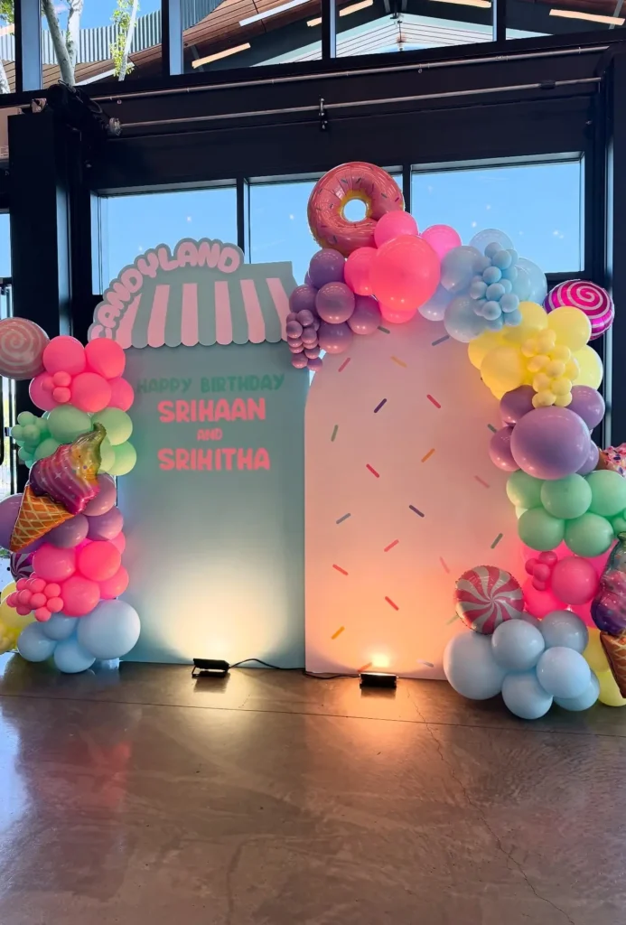 Candyland Twin Birthday Backdrop