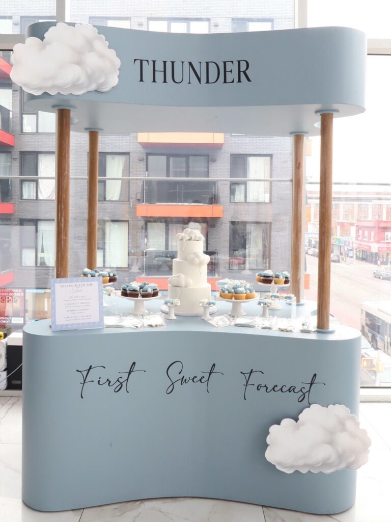 Cloud Themed Dessert Kiosk Display