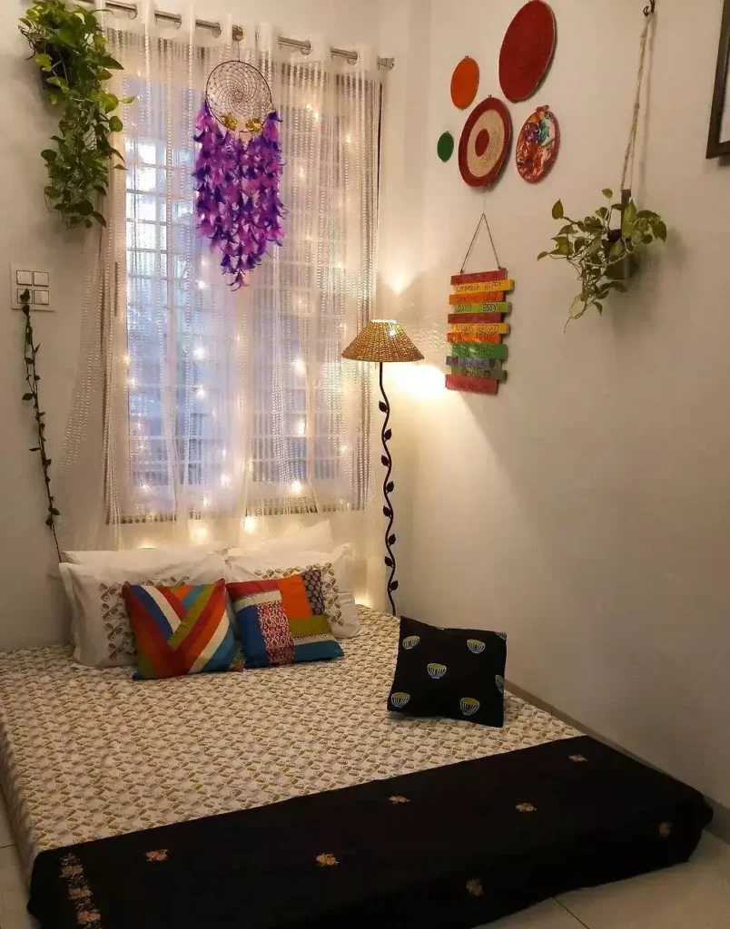 Colorful Floor Bed And Woven Accents