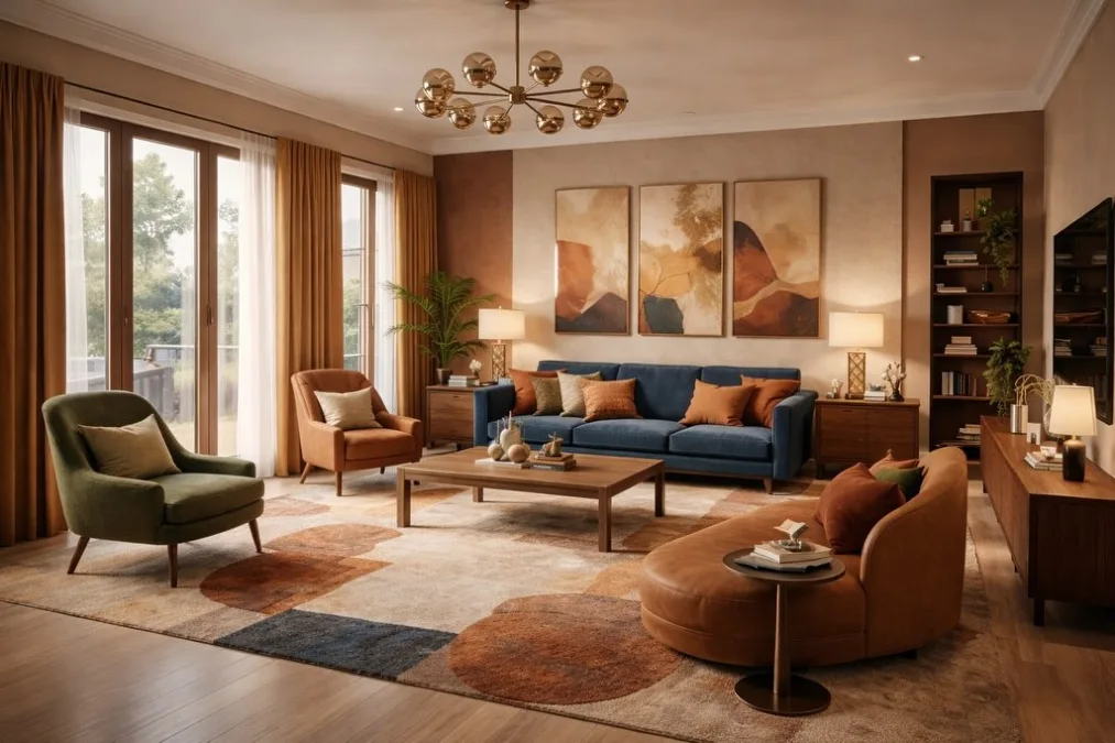 Combining Navy And Terracotta Velvet