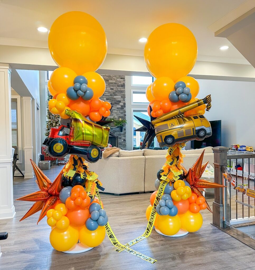 Construction Truck Foil Balloon Tower
