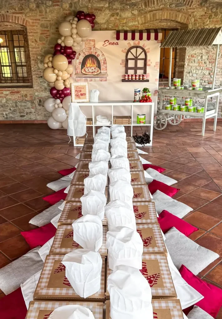 Floor Seating Pizza Party Setup