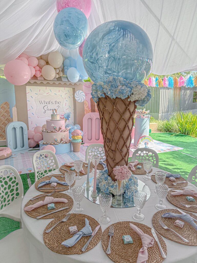Giant Ice Cream Cone Centerpiece Table