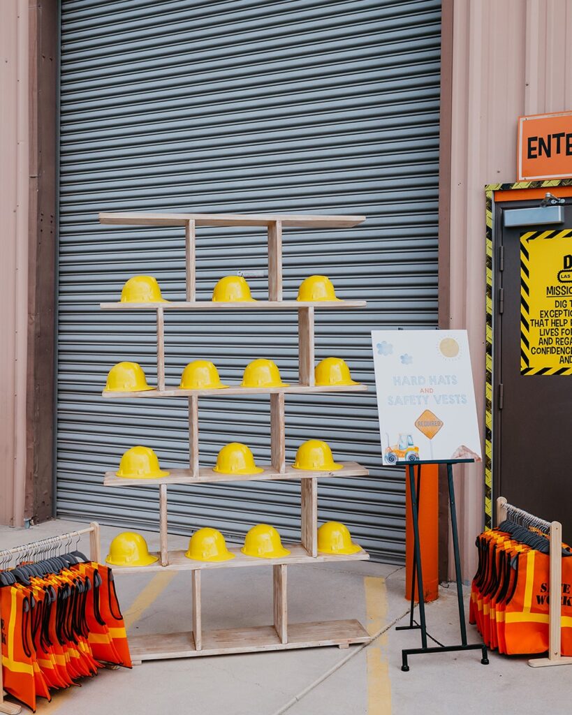 Hard Hat Shelf Display
