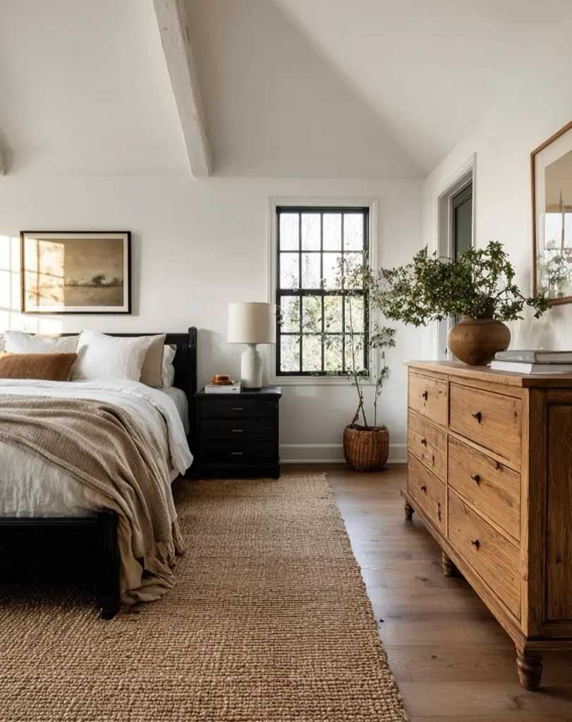 High Contrast Black and Warm Wood