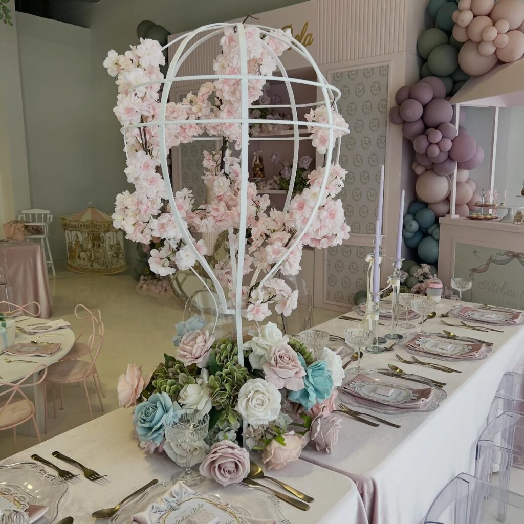 Hot Air Balloon Floral Table Centerpiece