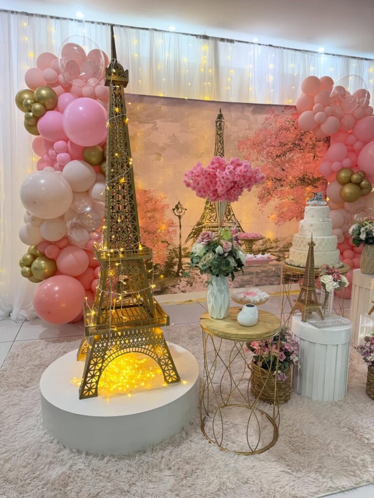 Illuminated Eiffel Tower Centerpiece Display