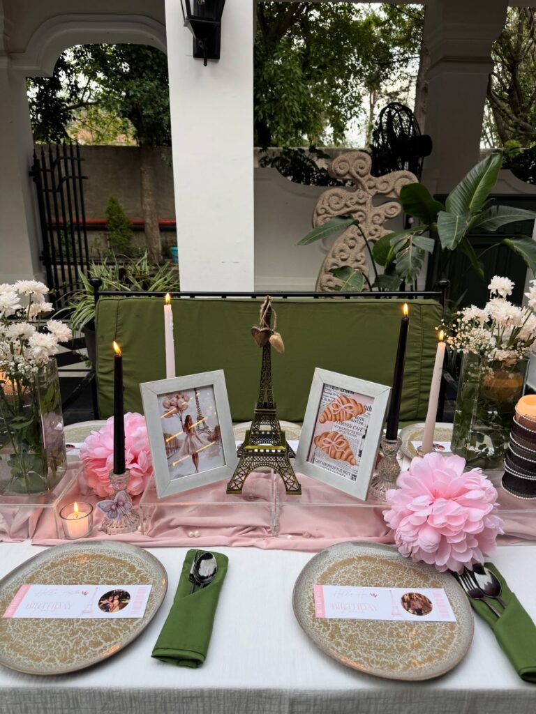 Intimate Parisian Dinner Table Setup