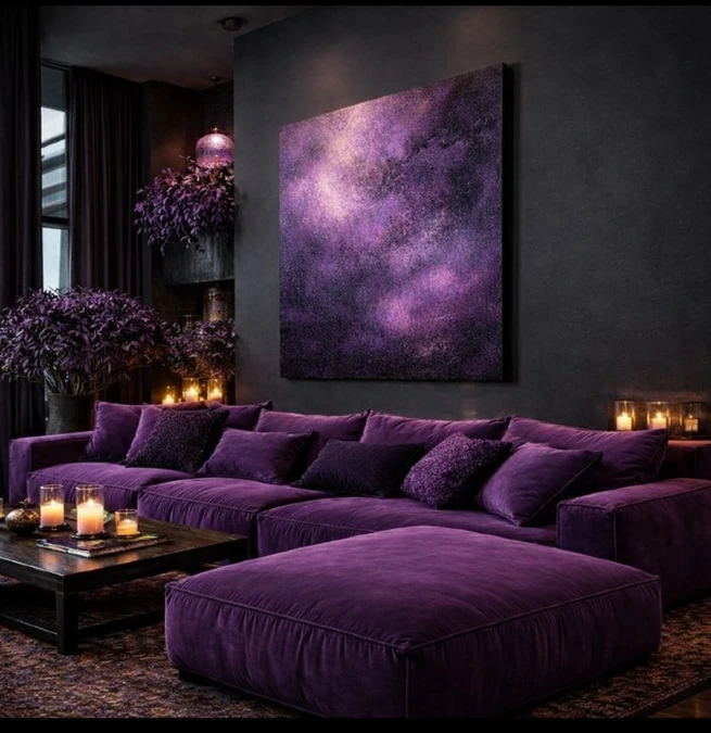 Layering Deep Velvet Against Charcoal Walls